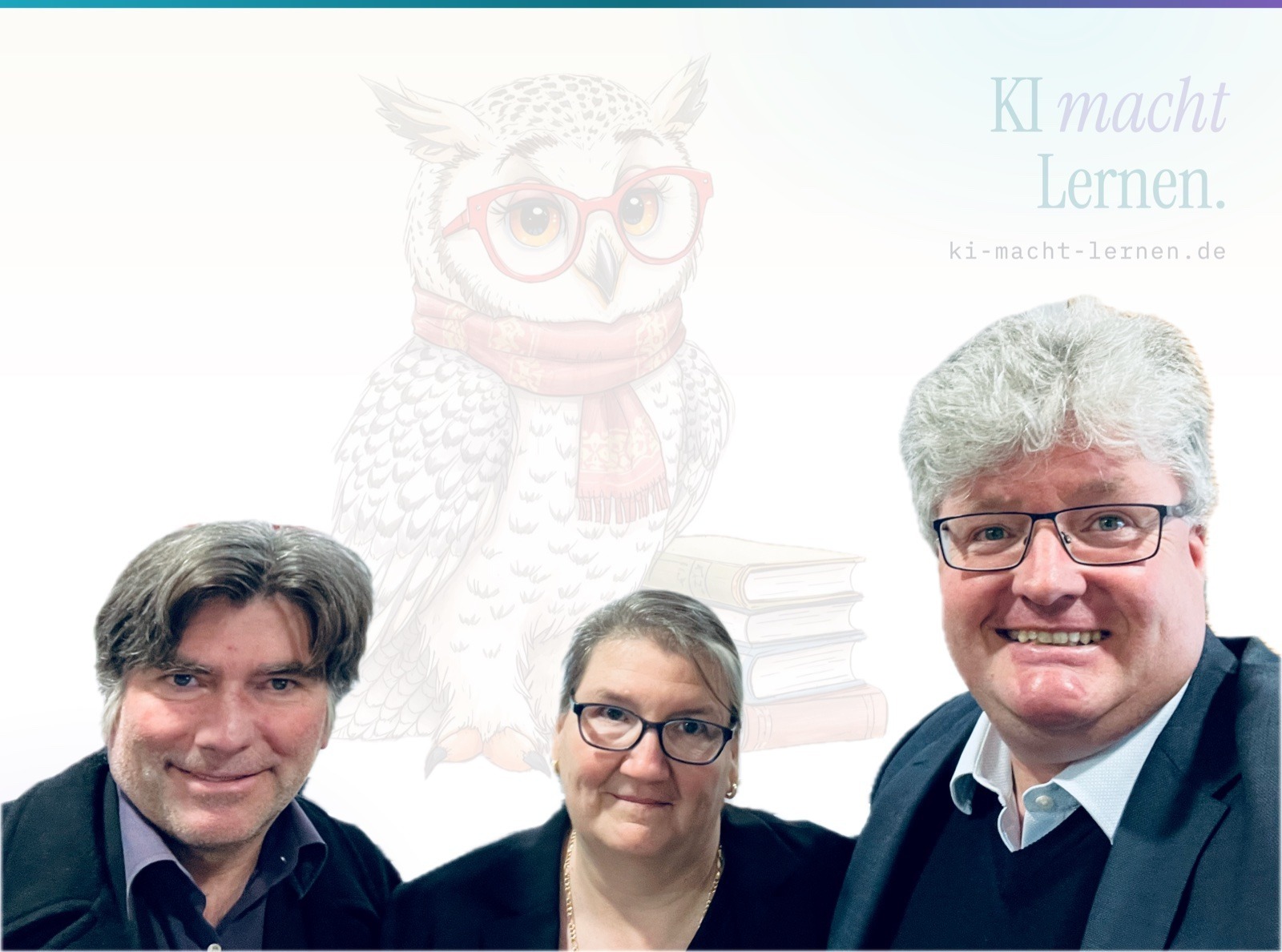 Die drei Gründer von KI-Macht-Lernen: Dr. Robert Bahnsen, Andrea Bahnsen und Oliver Jäger